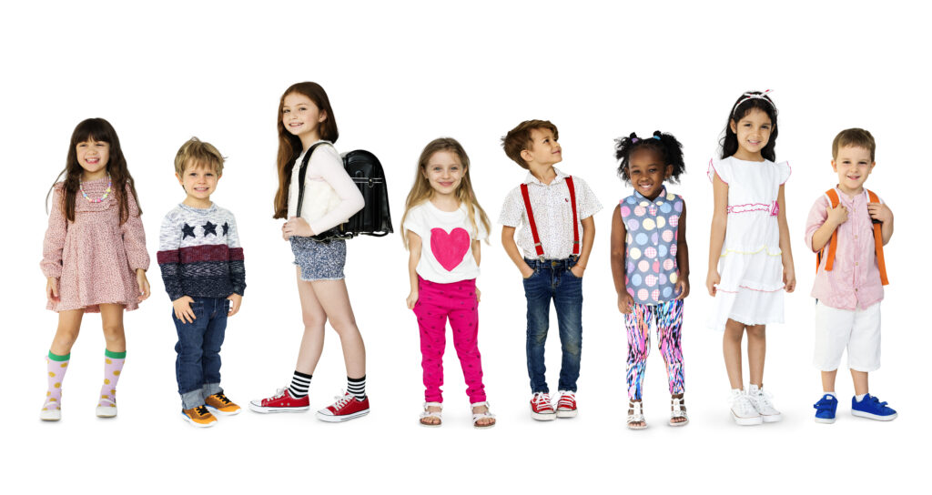 studio set of diverse kids studio set of diverse kids